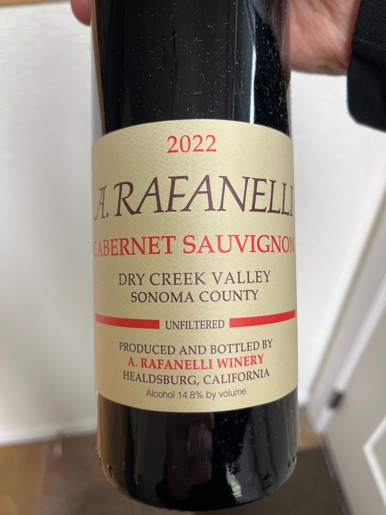 2022 A. Rafanelli Cabernet Sauvignon, USA, California, Sonoma County ...