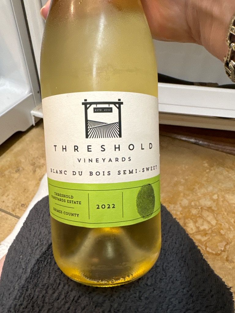 2019 Threshold Vineyards Blanc du Bois SemiSweet, USA, Texas