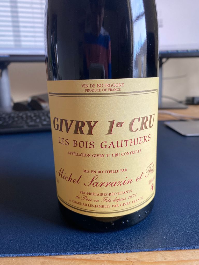 2019 Michel Sarrazin Et Fils Givry 1er Cru Les Bois Gauthiers, France ...