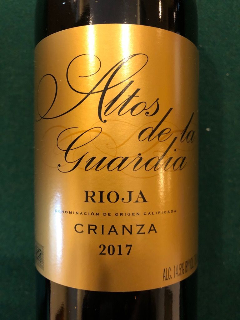 2017 Altos de la Guardia Rioja Crianza, Spain, La Rioja, Rioja
