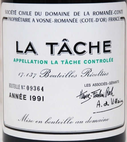 1991 Domaine de la Romanée-Conti La Tâche, France, Burgundy, Côte
