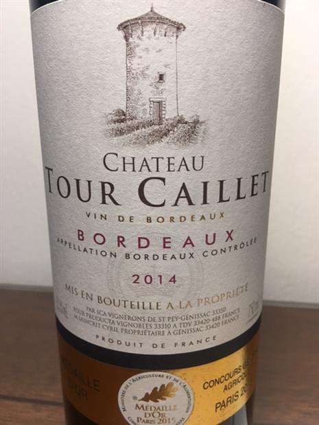 chateau tour caillet bordeaux 2015