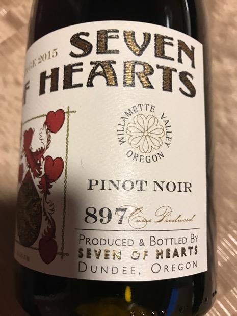 2015 Seven of Hearts Pinot Noir, USA, Oregon, Willamette Valley