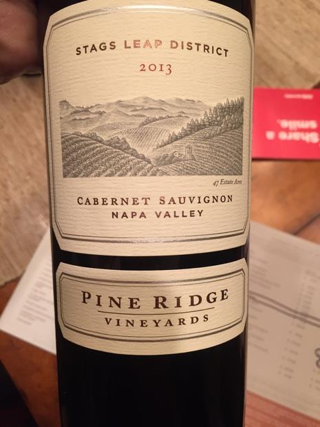 2013 Pine Ridge Vineyards Cabernet Sauvignon Stags Leap ...
