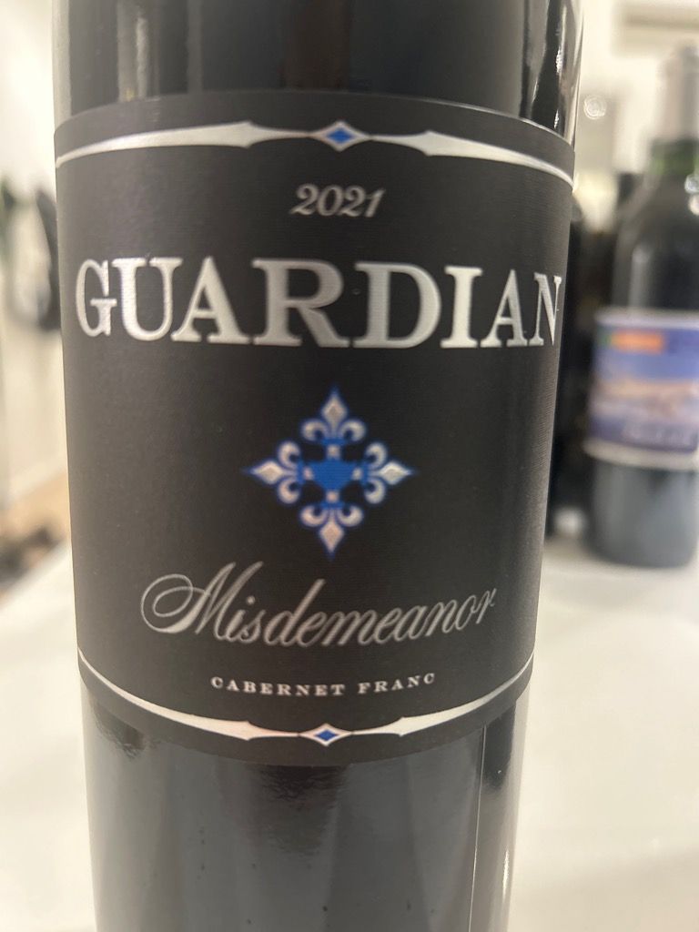 2021 Guardian Cellars Cabernet Franc Misdemeanor Stonetree Vineyard ...