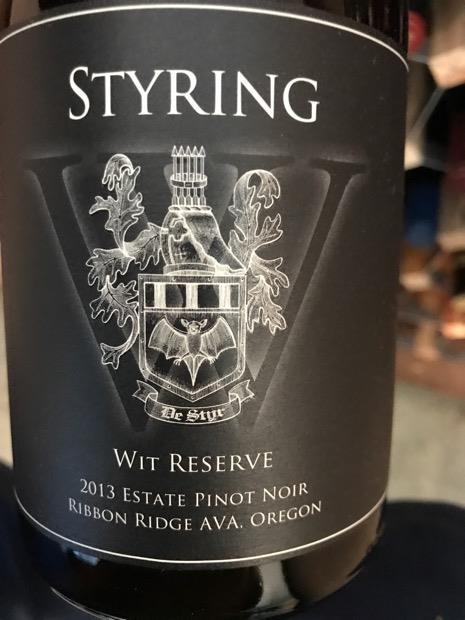 2013 Styring Vineyards Pinot Noir Reserve Wit, USA, Oregon, Willamette ...