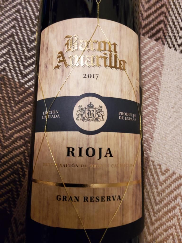 2017 Baron Amarillo Rioja Gran Reserva, Spain, La Rioja, Rioja ...