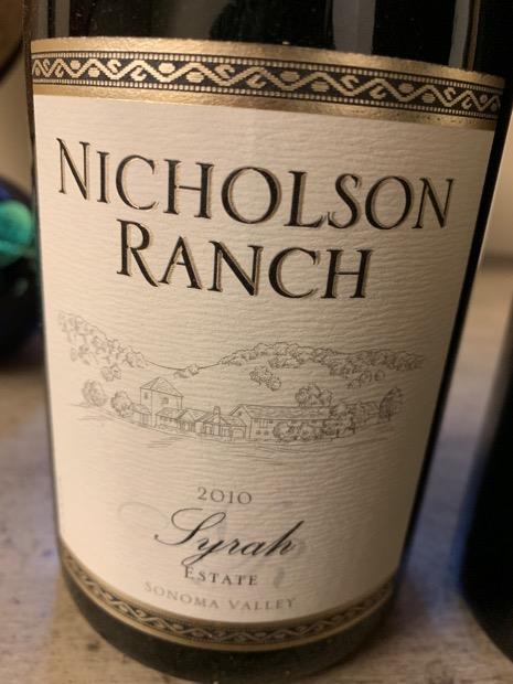 Nicholson Ranch Wine 2010 Nicholson Ranch Syrah Estate, USA, California, Sonoma County ...