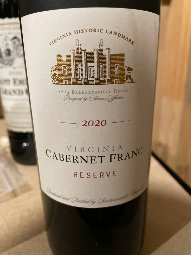 2020 Barboursville Vineyards Cabernet Franc, USA, Virginia - CellarTracker