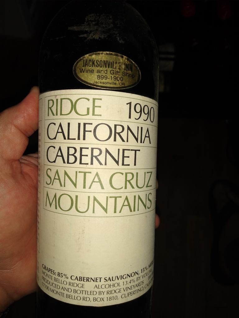 1990 Ridge Santa Cruz Mountains Cabernet - CellarTracker
