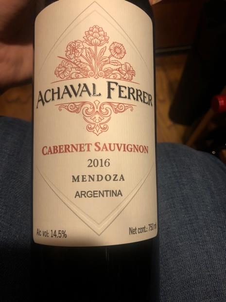 2016 Achával Ferrer Cabernet Sauvignon Argentina Mendoza Cellartracker