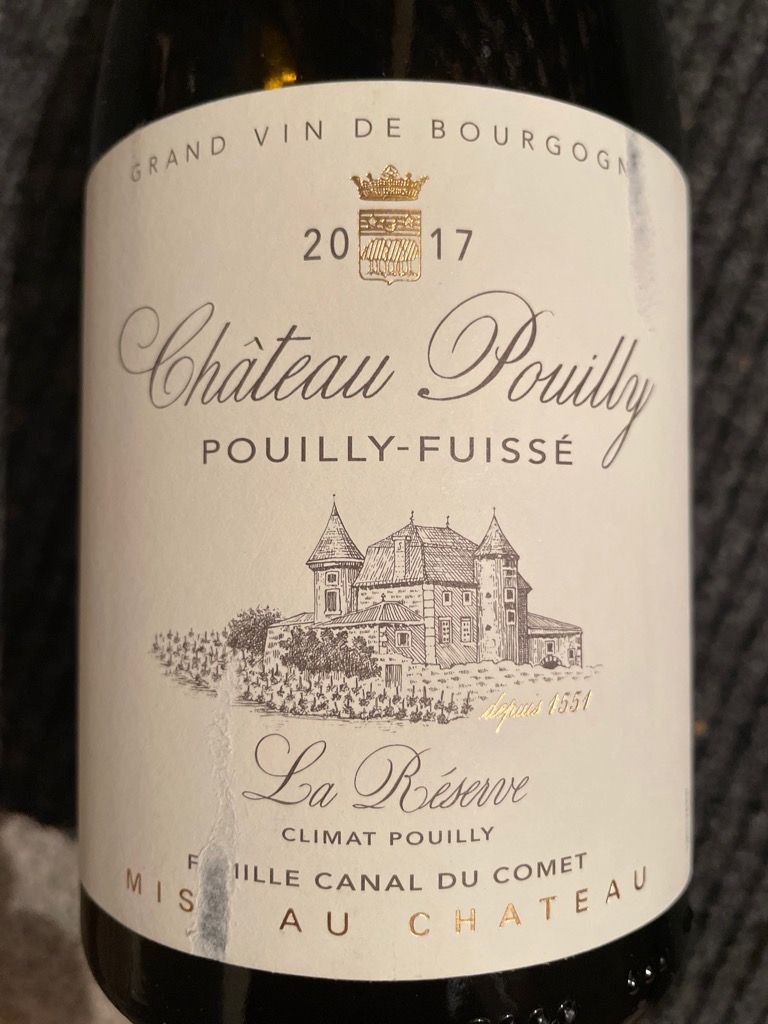 2017 Famille Canal du Comet Château Pouilly PouillyFuissé Cuvée 1551