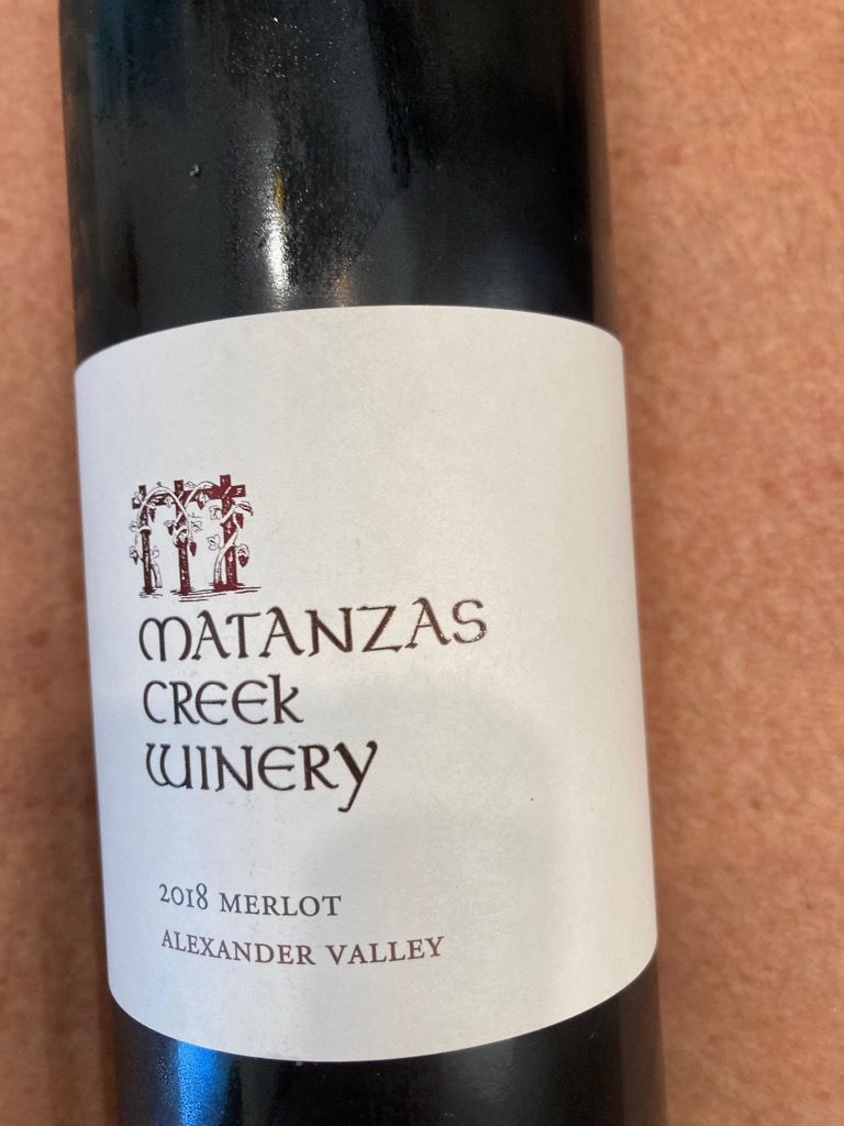 2018 Matanzas Creek Winery Merlot Alexander Valley, USA, California ...