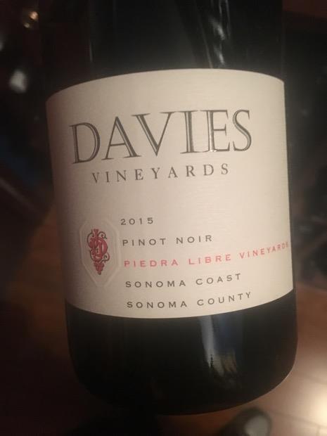 2015 Davies Vineyards Pinot Noir Piedra Libre Vineyard, USA, California ...