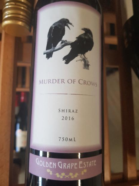 2018 Golden Grape Estate Shiraz Murder of Crows, Australia, South