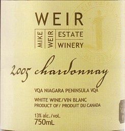 Mike weir Chardonnay vqa 750ml (627857010008)