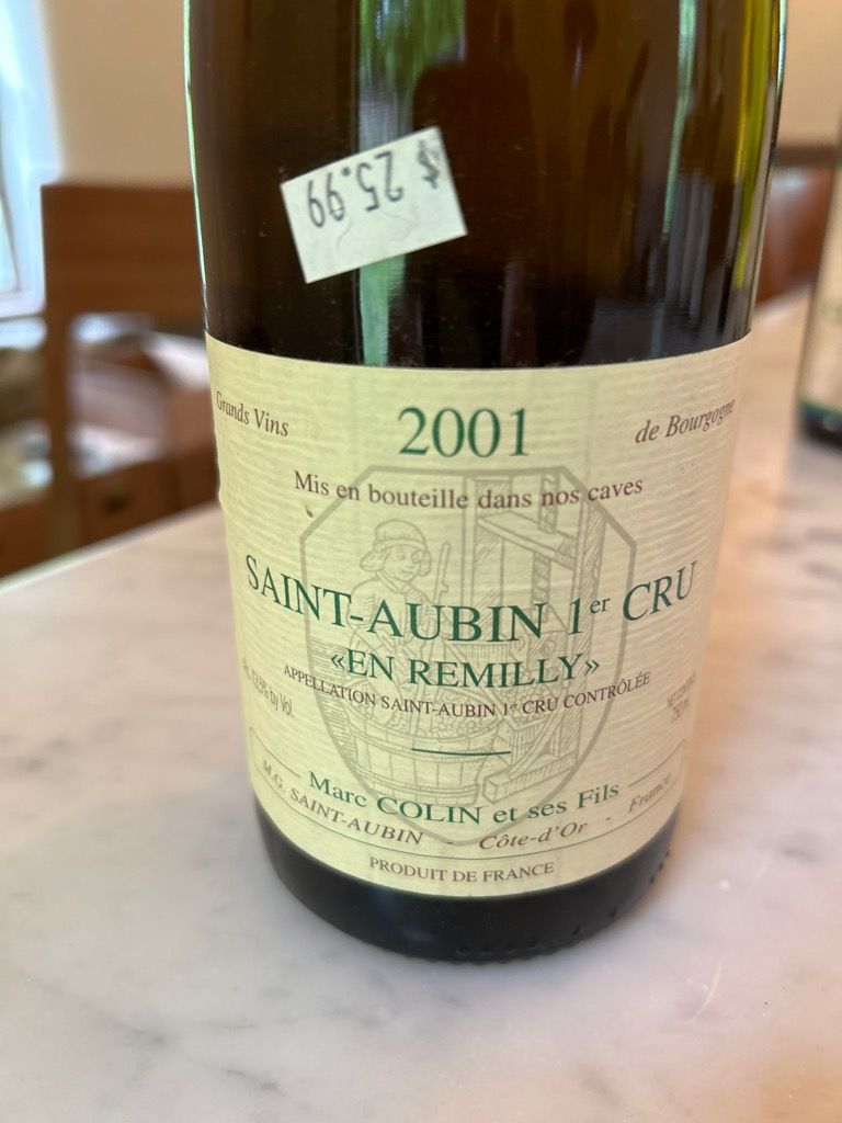サン・オーバン 1er Cru 2000 Marc Colin et Fils 2000 Marc Colin et Fils Saint-Aubin 1er Cru En Remilly Blanc