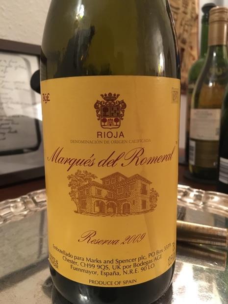2009 Bodegas AGE Rioja Marques Del Romeral Reserva, Spain, La Rioja ...