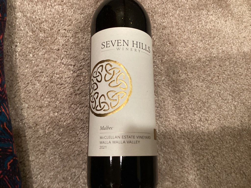 2021 Seven Hills Winery Malbec McClellan Estate Vineyard, USA