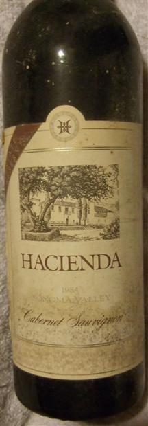 1984 Hacienda Winery Cabernet Sauvignon, USA, California, Sonoma County -  CellarTracker