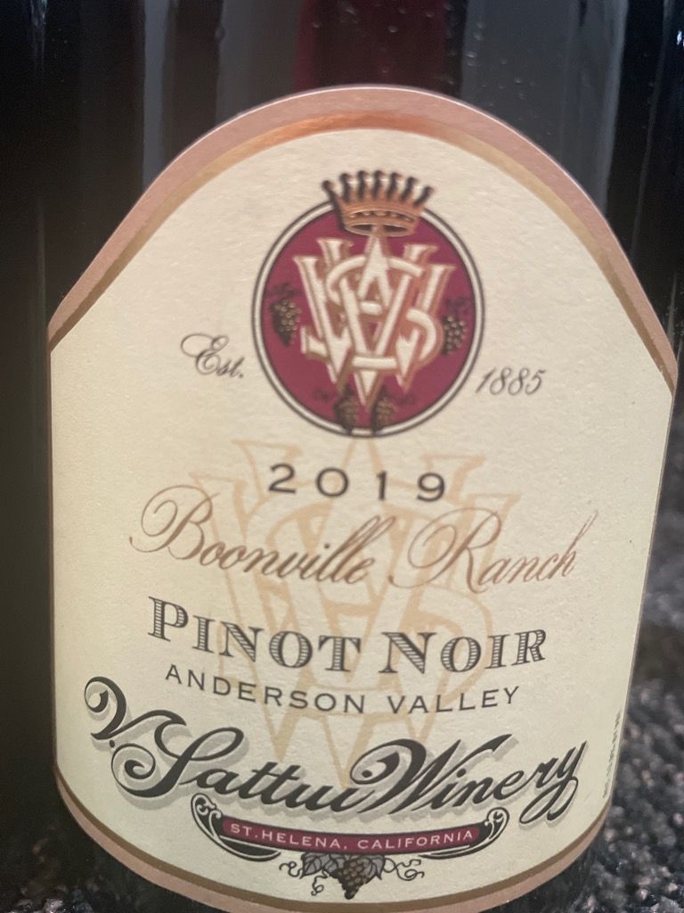 2021 V. Sattui Winery Pinot Noir Boonville Ranch, USA, California