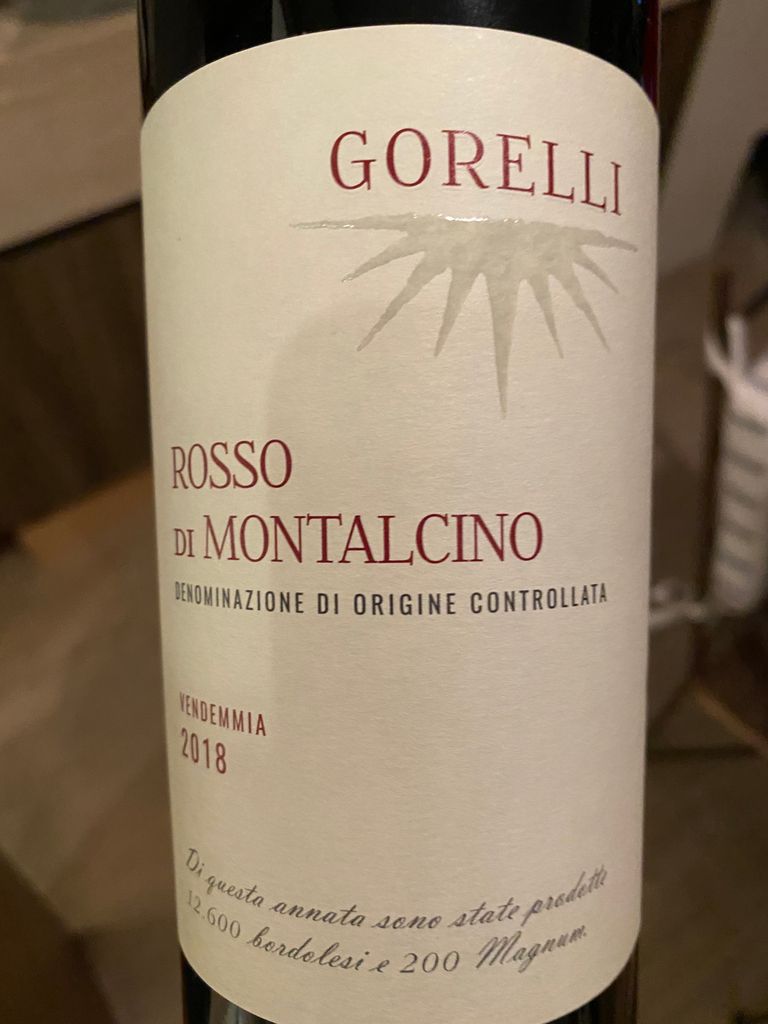 2018 Giuseppe Gorelli Rosso di Montalcino, Italy, Tuscany, Montalcino ...