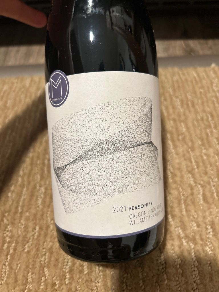 2022 Project M Pinot Noir Personify, USA, Oregon, Willamette Valley ...