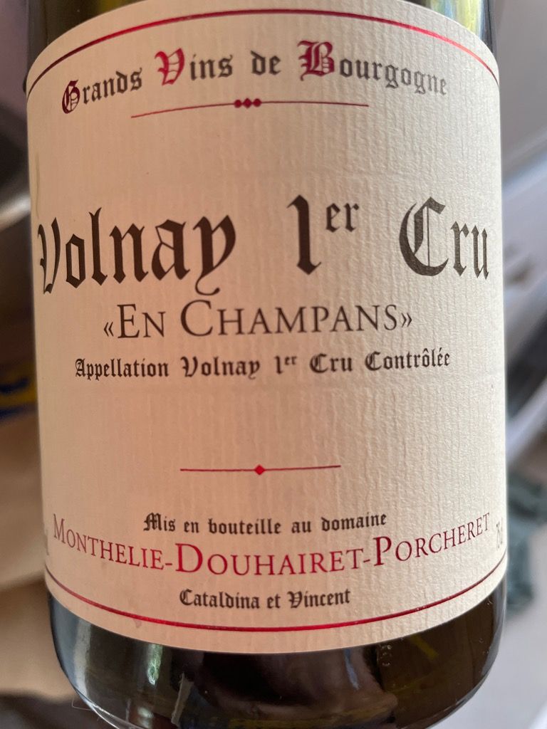 2020 Monthélie-Douhairet-Porcheret Volnay 1er Cru Champans, France ...