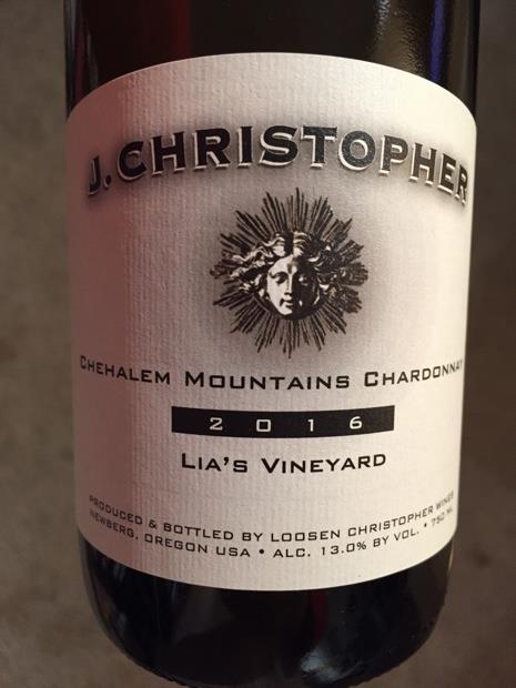 2016 J. Christopher Chardonnay Lia's Vineyard, USA, Oregon, Willamette ...