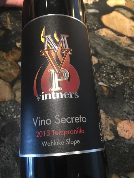 2013 MVP Vintners Tempranillo Vino Secreto, USA, Washington, Columbia ...