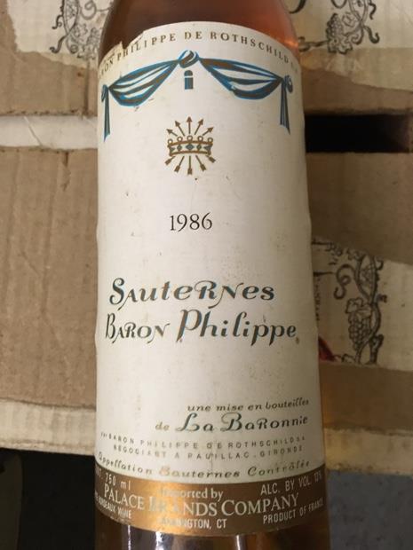 1986 Baron Philippe de Rothschild Sauternes - CellarTracker