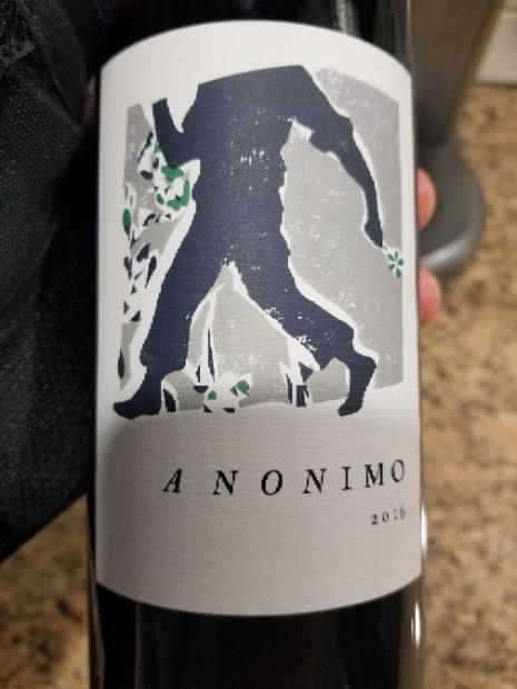 2017 Anonimo Paso Robles CellarTracker