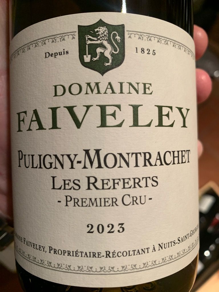 モンラッシェ 2015 Joseph Faiveley 2015 Faiveley Puligny-Montrachet 1er Cru Les Referts - CellarTracker
