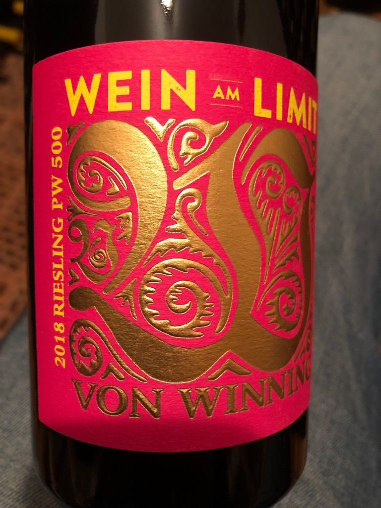 2018 von Winning Riesling Wein am Limit PW 500, Germany, Pfalz CellarTracker