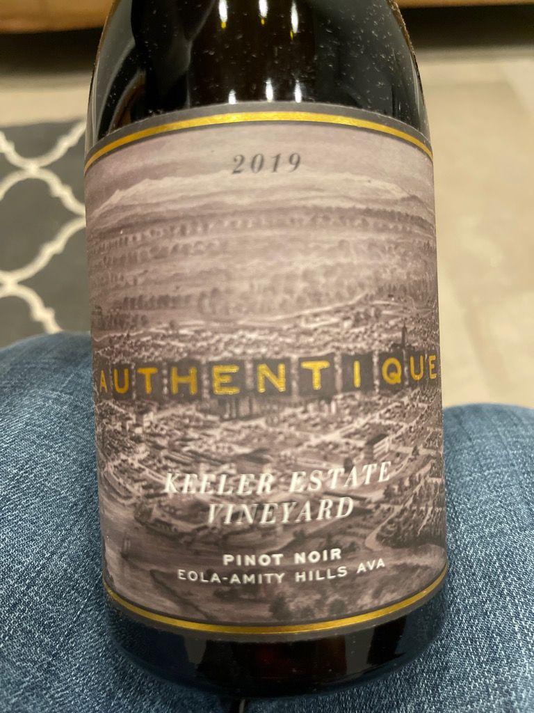 2019 Authentique Wine Cellars Pinot Noir Keeler Estate Vineyard, USA