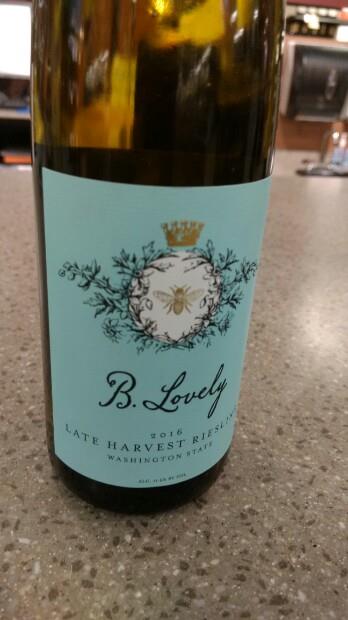 2016 Precept B Lovely Late Harvest Riesling, USA, Washington ...