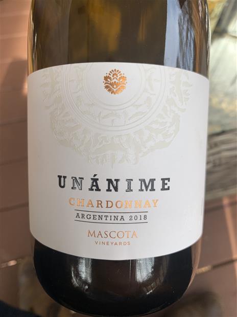Mascota Vineyards Unanime Chardonnay 2018 2025