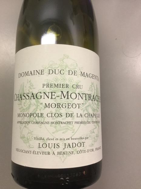 【LOUIS JADOT】2013 CHASSAGNE-MONTRACHETも 2013 Louis Jadot Chassagne-Montrachet 1er Cru Morgeot Clos de la