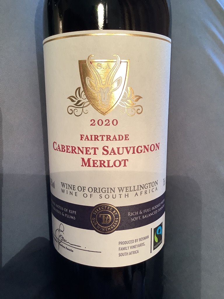 2020 Sainsbury s Fairtrade Cabernet Sauvignon Merlot South Africa 