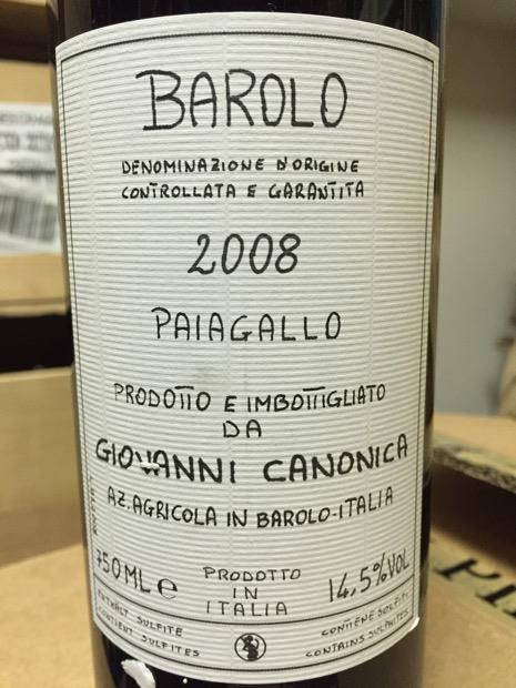 2008 Giovanni Canonica Barolo Paiagallo - CellarTracker