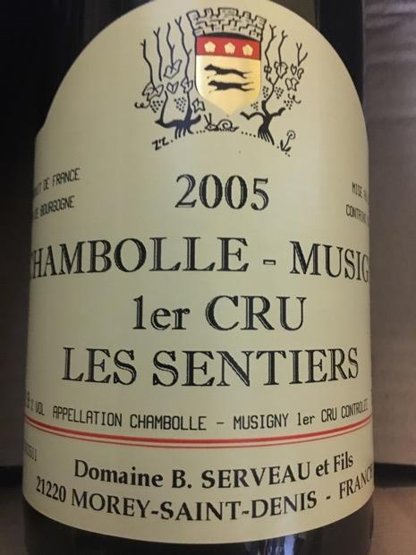 ワイン 2006Chambolle-Musigny1er Cru LesSentiers 2006 Bernard Serveau Chambolle-Musigny 1er Cru Les Sentiers