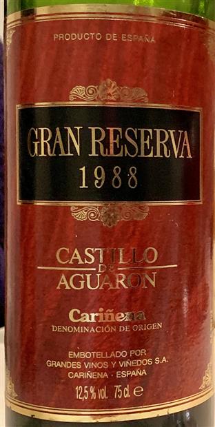 1988 Castillo De Aguaron Cariñena Gran Reserva - CellarTracker