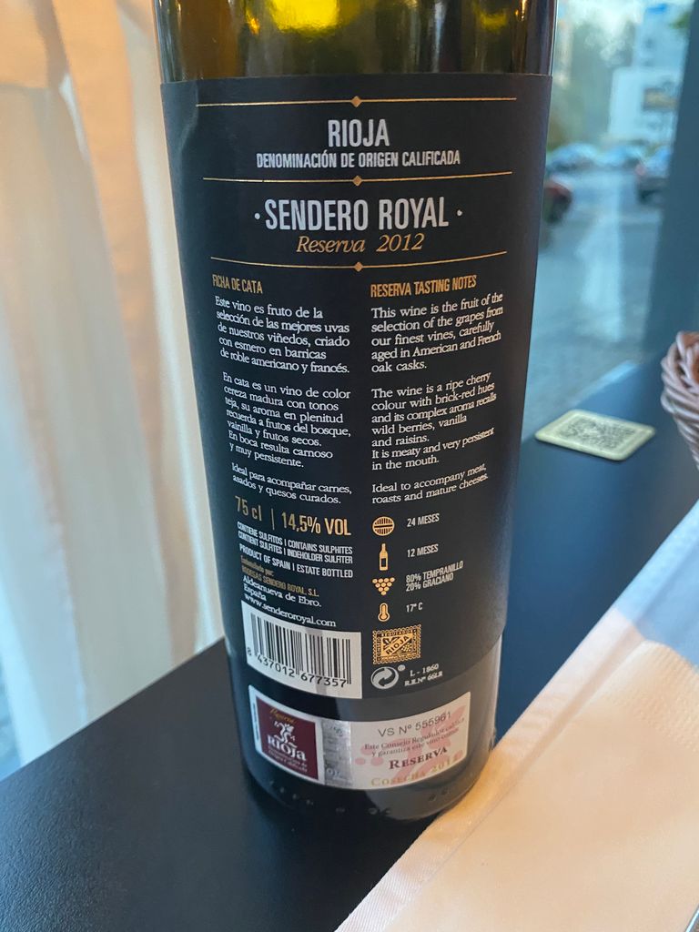 2008 Bodegas Sendero Royal Rioja Crianza, Spain, La Rioja, La Rioja ...