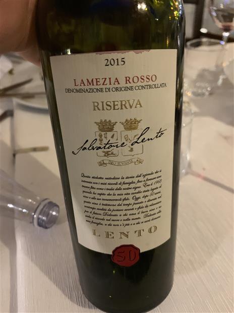 2016 Cantine Lento Lamezia Rosso Riserva - CellarTracker