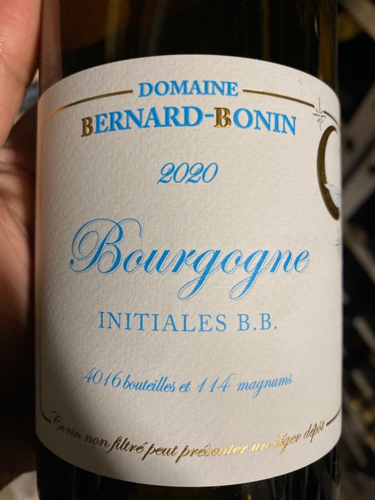 2022 Domaine Bernard-Bonin Bourgogne Blanc Initiales B.B.
