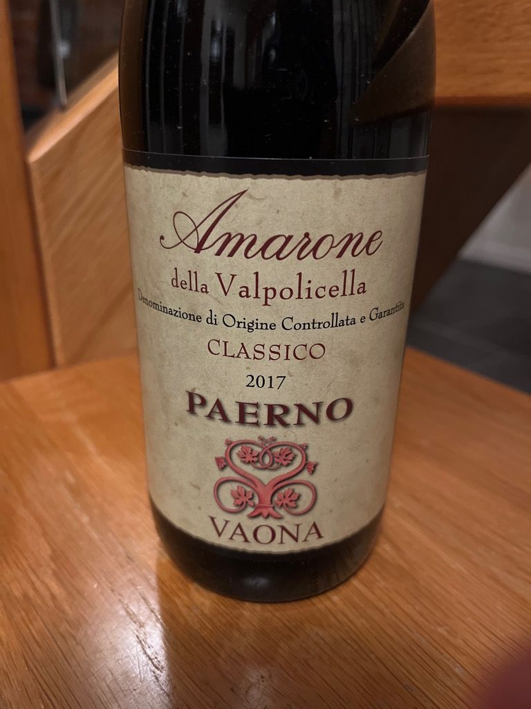 2017 Vaona Amarone della Valpolicella Classico Paverno, Italy, Veneto ...