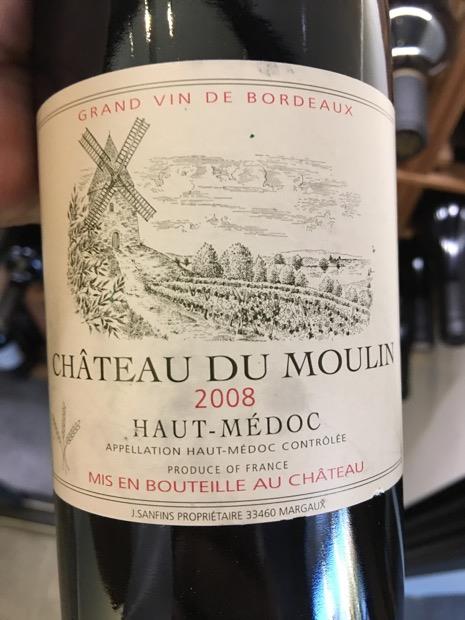 2008 Château Du Moulin France Bordeaux Médoc Haut Médoc