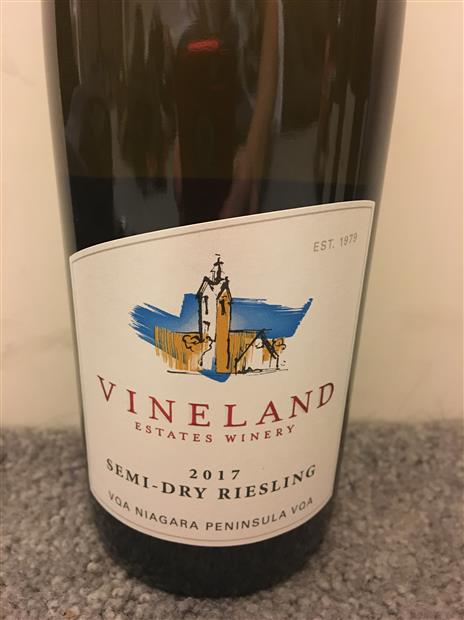 2017 Vineland Estates Winery Semi-Dry Riesling, Canada, Ontario ...