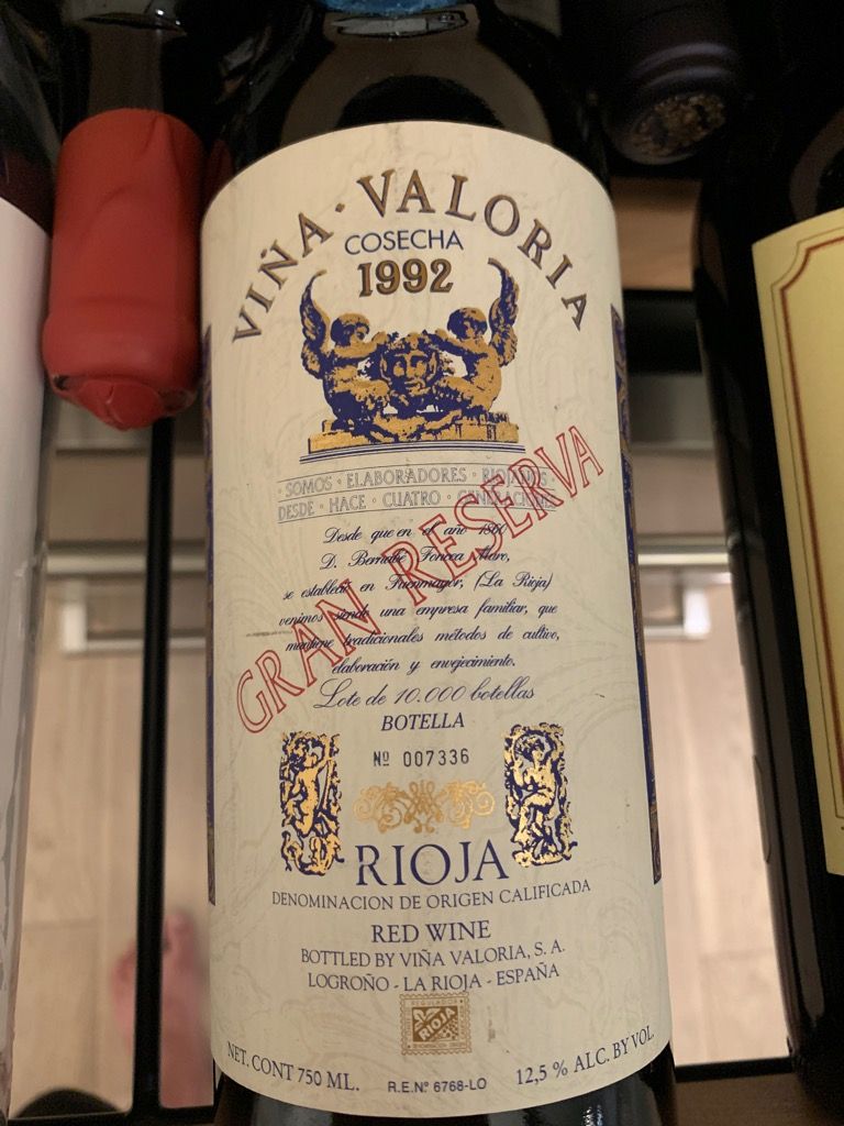 Valoria Rioja 1992 Viña Valoria Rioja Gran Reserva, Spain, La Rioja, Rioja ...