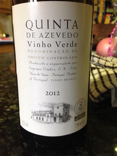 2012 Vinhos Sogrape Vinho Verde Quinta de Azevedo, Portugal, Minho ...